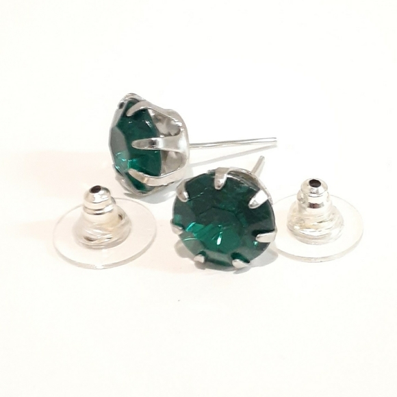 ICEETHON Jewelry - Emerald Green Stud CZ Earrings, 8mm